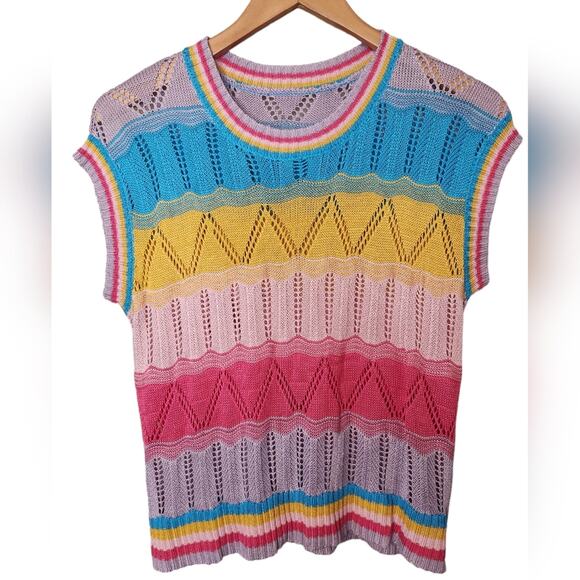 Crochet Barbie Knit Sleeveless Top Medium - Picture 6 of 10